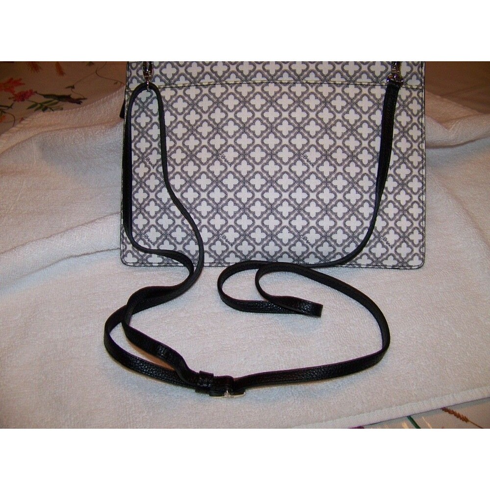 Brighton Initial “A” Crossbody Bag Convertible Purse Black White Blue Monogram - Picture 2 of 6